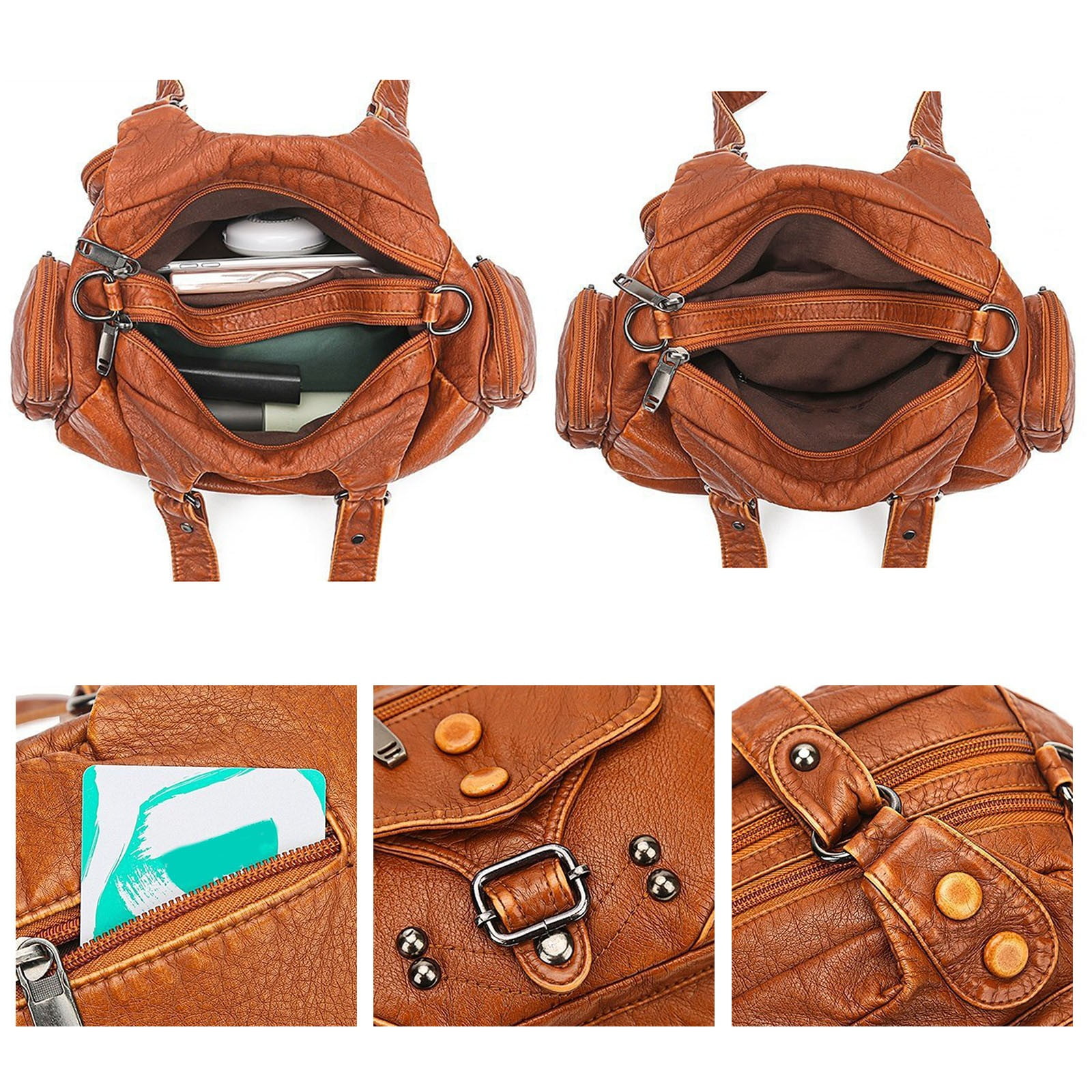 LONGshukeji Hobo Bags for Women Vegan Leather Shoulder Purses and Handbags Ladies Tote Bags Purse with Crossbody Strap