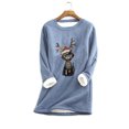 thumbnail image 2 of Camisas Navideñas Para Mujer, Camisetas de Manga Larga Con Estampado de Moda, Sudadera Gruesa de Lana, Ropa Interior Cálida de Terciopelo Con Cuello Redondo Odeerbi  ODB207668, 2 of 5