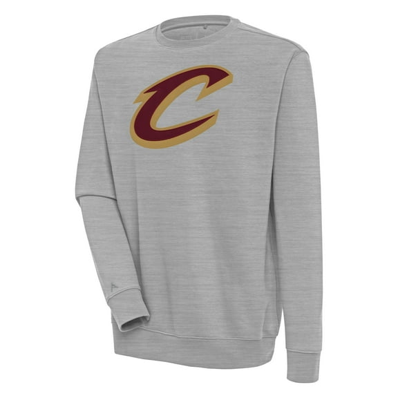 Men's Antigua  Heather Gray Cleveland Cavaliers Victory Pullover Sweatshirt
