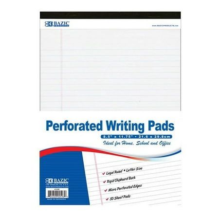 New 825577  White Legal Pad 50Ct 8.5 X 11.75In Perfo (48-Pack) Notebook Cheap Wholesale Discount Bulk Stationery Notebook