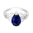 thumbnail image 3 of &nbsp;Sterling Silver with Blue Sapphire Pear Shape Ring, 3 of 3