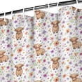 thumbnail image 3 of White Highland Cow Flower Pattern Shower Curtain 72"x72" ,Bathroom Decorative Shower Curtains Set with 12 Hooks,Modern Waterproof Washable Shower Curtain, 3 of 6