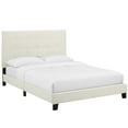 thumbnail image 2 of Pemberly Row Full Tufted Button Performance Velvet Platform Bed in Ivory, 2 of 5