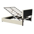 thumbnail image 3 of Queen Size Bed Frame Lift Up Storage,with Charging Station & LED Lights,USB Type C Port,Hydraulic Storage System,No Box Spring Needed，Easy Assembly, Beige, 3 of 6
