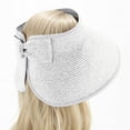 thumbnail image 4 of FAIWAD Sun Hats for Women Wide Brim Breathable Straw Sun Hats Roll Up Ponytail Hat Summer Foldable Beach Hat, 4 of 5