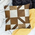 thumbnail image 2 of SHANXI Throw Pillow Covers Chocolate Coffee Brown White Autumn Backdrop Beige Board Checked Checkered for Living Room Bedroom 20x20in, 2 of 5