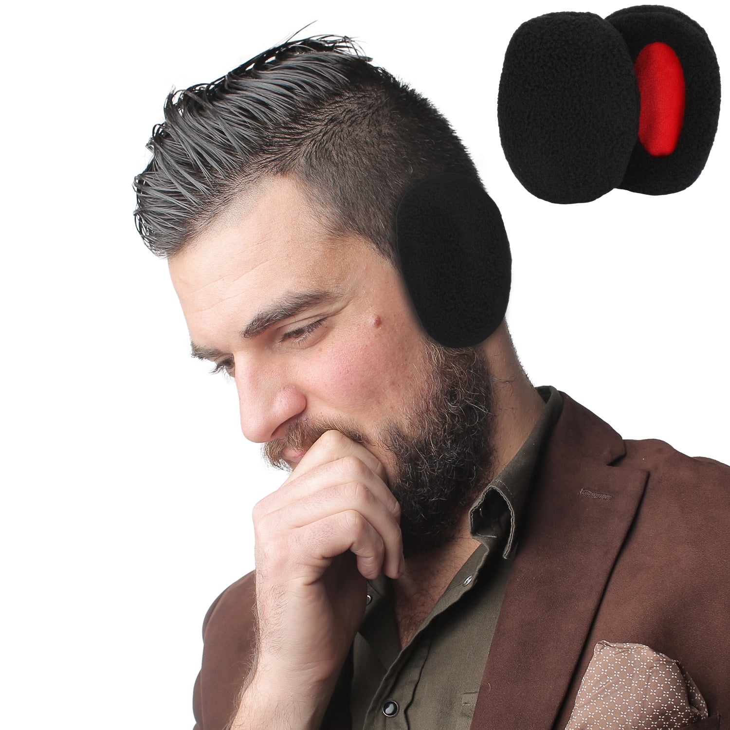 MUCH 1Pair Earbags Bandless Ear Muffs Universal Soft Winter Ear Muffs