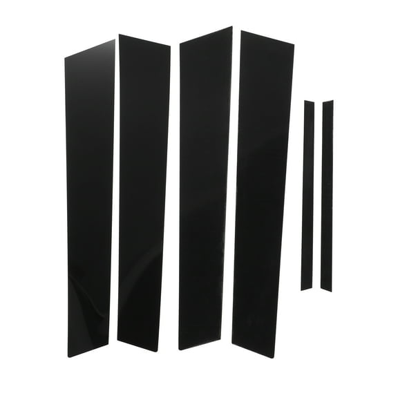 Unique Bargains 6pcs Door Cover Panel Trim Pillar Posts Exterior Door Window Anti Scratch Stickers for Honda Civic Black