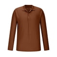 thumbnail image 4 of Aofany Men's Knit Shirts Lapel Long Sleeve Shirt Fashion Button Solid Color Slim Fit Tee Shirts, 4 of 5