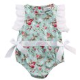 thumbnail image 2 of Mialoley Baby Girls Lace Flower Romper Round Neck Button Closure Jumpsuit, 2 of 8