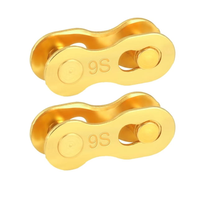 Hebilla De Bicicleta Bicicleta 2 uds conector de enlace de cadena de bicicleta hebillas de botones mágicos (9 velocidades) (oro) Likrtyny Accesorios para bicicletas