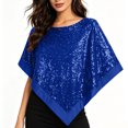 thumbnail image 3 of Elegant Women's Sequin Poncho Cape Sparkly Evening Party Shawl, Irregular Dress Up Shawl Wrap, 3 of 6
