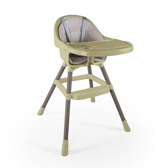 Dolu Nuve Deluxe High Chair for Babies 6 Months w/ Harness & Removable Tray, Eco Green