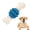 Blue, variant on 1 Interactive Ball and Bone Dog Chew Toy - Durable Nylon Teeth Healthy Textured Design, Orange/Red/Blue Fits All Breeds Sizes (Small, Medium, Large) - Promotes Teeth Cleaning & Play Fun