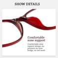 thumbnail image 7 of Office Simple Vintage Classic Reading Glasses Eye Protection Ultra Light Glasses Anti-Blue Light WINE RED STRENGTH 300, 7 of 7