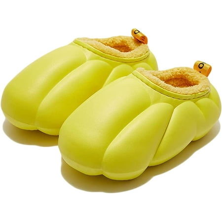 

CoCopeanut Unisex Pumpkin Slippers Non-Slip Warm Plush Lining House Slippers for Winter