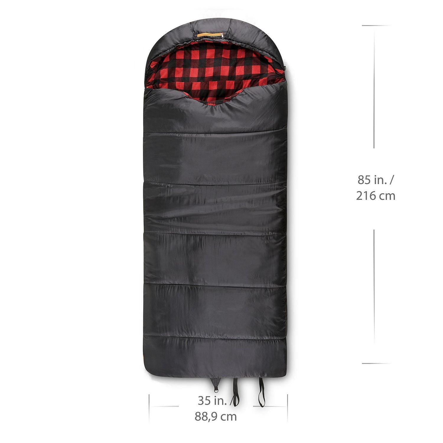 Sac de couchage Ozark Trail -10 °C, 216 cm (L) x 89 cm (l), température nominale +14 °F/-10 °C, extérieur en polyester, noir Sac de couchage