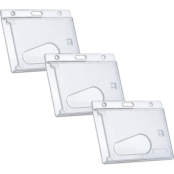 Tarjetas de identificación de plástico duro horizontales esmeriladas para tarjetas de identificación de plástico rígido con muesca para el pulgar y ranura para cadena y orificios (paquete de 10) Kuyhfg Bienvenido a Kuyhfg