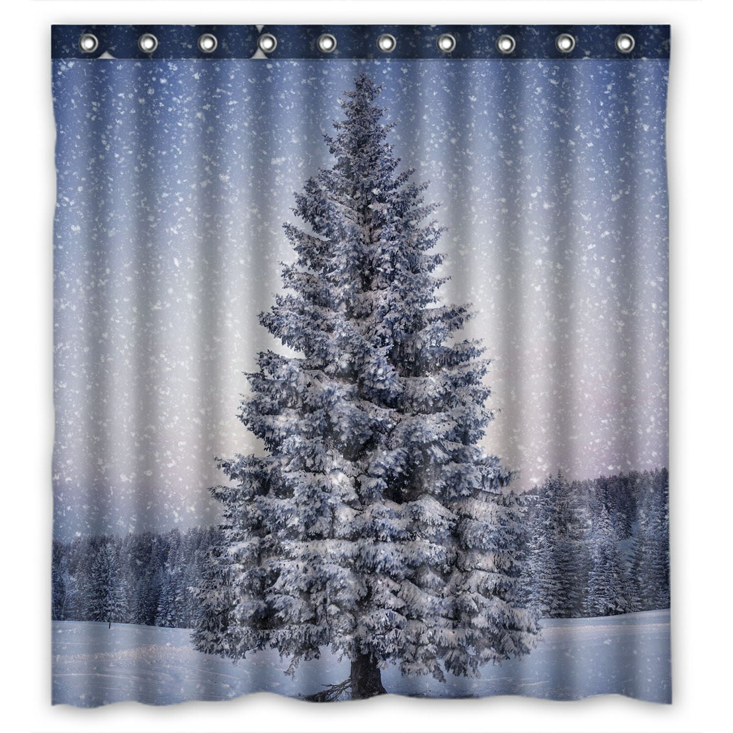 ZKGK Merry Christmas Tree Waterproof Shower Curtain Bathroom Shower