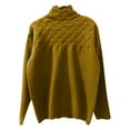 thumbnail image 4 of LEKDFST Womens Turtleneck Oversized Sweaters Fall Outfits Clothes Trendy Long Sleeve Pullover Knit Winter Sweater Tops Yellow XXL, 4 of 5