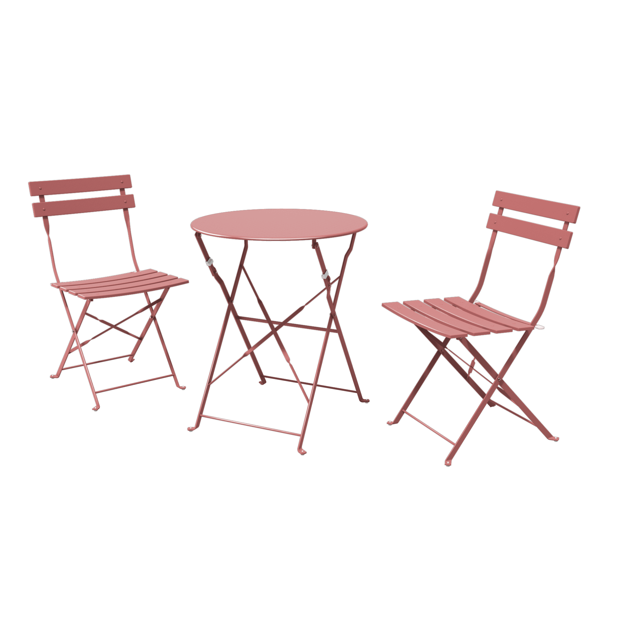 Mydepot Steel Patio Bistro Set, Folding Outdoor Furniture, 3 Piece
