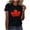 Black, variant on Women's Fashionable Casual Canada Day Maple Leaf Print T - Shirt,Canada Day Round Neck Maple Leaf Print Short Sleeve Black 2XL