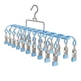 thumbnail image 1 of Hioecau Windproof Clothes Hanger 20 Clips Sock Hanger Stainless Steel Drying Rack for Socks Underwear Baby Clothes Diapers Towels, 1 of 8