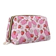 thumbnail image 2 of Gaeub Strawberry Popsicle Printed Travel Cosmetic Bag,Makeup Bag, Large Capacity Toiletry Bag for Women, Portable Pouch Make Up Organizer with Zipper and Divider, 2 of 8