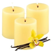 Candles for Home Scented - Vanilla - Vanilla Scented Candles 3 Pack - Scented Pillar Candles