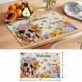 thumbnail image 6 of Spring Dog Placemats Set of 8 Rustic Watercolor Botanical Floral Sunflower Place Mats Indoor Wipeable Table Mats Washable Cloth Dining Table Placemats for Kitchen Holiday Party Home Decor 13x19 Inch, 6 of 9