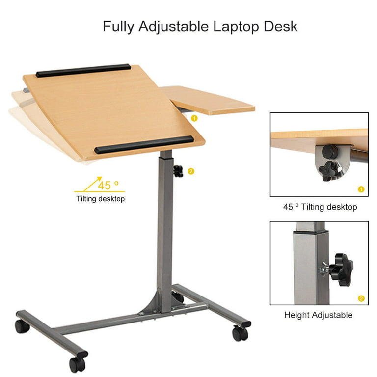 Mesa Auxiliar para Cama Mesita Plegable para Ordenador Laptop Soporte  Escritorio Ajustable 55 x 32 x 23cm - Costway