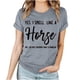 thumbnail image 2 of Fiudx Ofertas y Liquidaciones Camiseta Informal de Manga Corta con Cuello Redondo y Estampado de Letras a La Moda para Mujer, 2 of 4