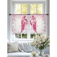 thumbnail image 4 of Pink Ribbon Sheer Curtains 45 Inch Length 2 Panels for Living Room, Wings Romantic Love Heart Flowers Vintage Voile Kitchen Curtain Set, Luxury Privacy Drapes Window Treatment for Bedroom, 4 of 7