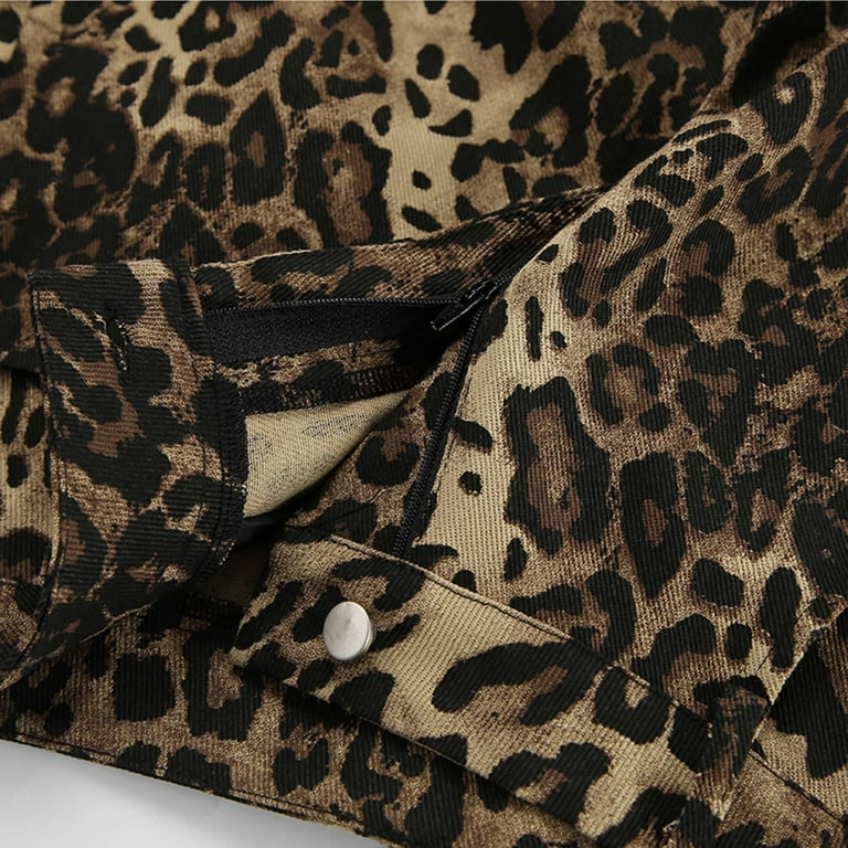 JWZUY Leopard Print Jeans for Women Cheetah Print Pants