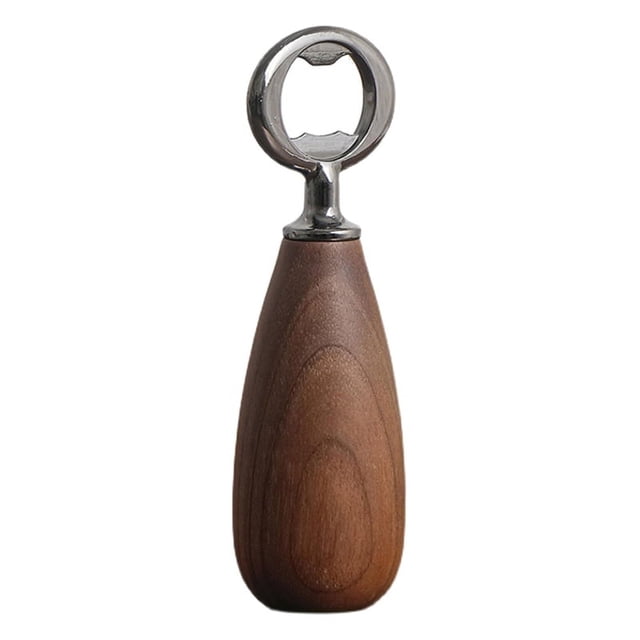 Abridor de botellas con mango de madera, tapa para bebidas, abridor de botellas de cerveza, fácil de transportar, lanzador, utensilios de cocina