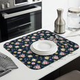 thumbnail image 3 of Pioneer Flower Floral Print Pattern Kitchen Dish Drying Mat 1 Pack, Ultra Absorbent Microfiber Drainer Mat, 16"x18", 3 of 6