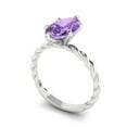 thumbnail image 2 of Solitaire Engagement Ring for Women - 2ct Simulated Alexandrite in 18K White Gold Promise Ring, 2 of 6