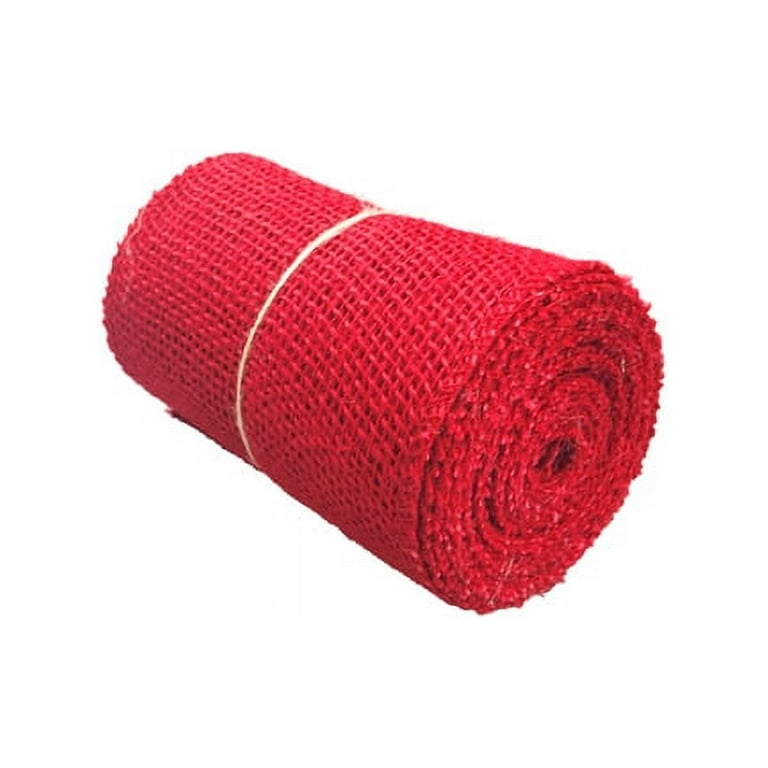 Burton & Burton Ribbon #9 Open Weave Jute 10 Yards, Crimson (Red)