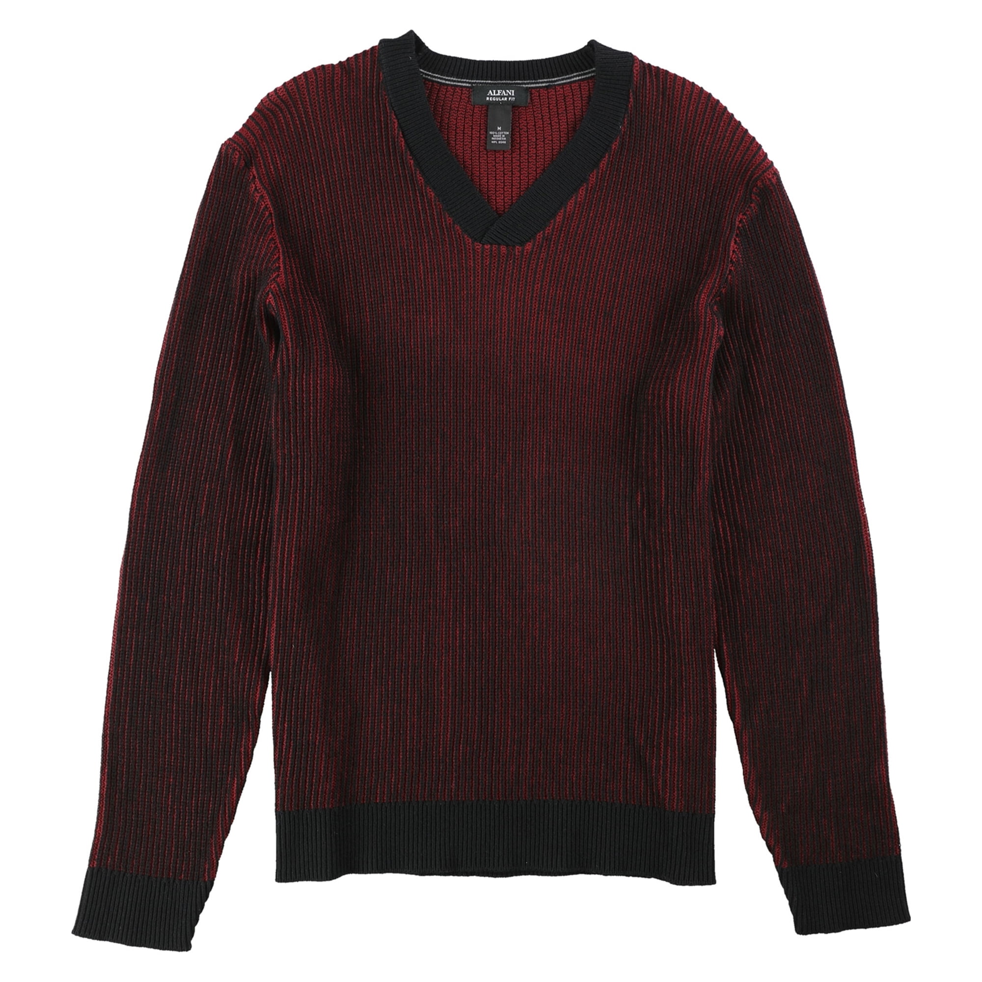 Alfani Mens V Neck Knit Sweater Red X Large 8837