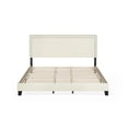thumbnail image 4 of Furinno Laval Double Row Nail Head Bed Frame, 12PC Slat Style, Linen, King, 4 of 4
