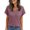 Purple, variant on Women's V Neck Ribbed Knit Top Short Sleeve Soft Loose Fit Basic Casual Spring Summer Daily Tops By Yigetop Beige L