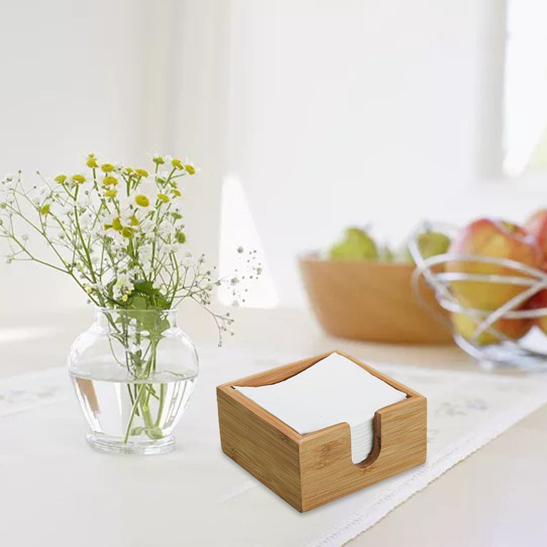 Wooden Napkin Holder Kitchen Accessories Gold Vertical Tissue Dispenser  Metal with Toothpick Case Tissue Box Restaurant