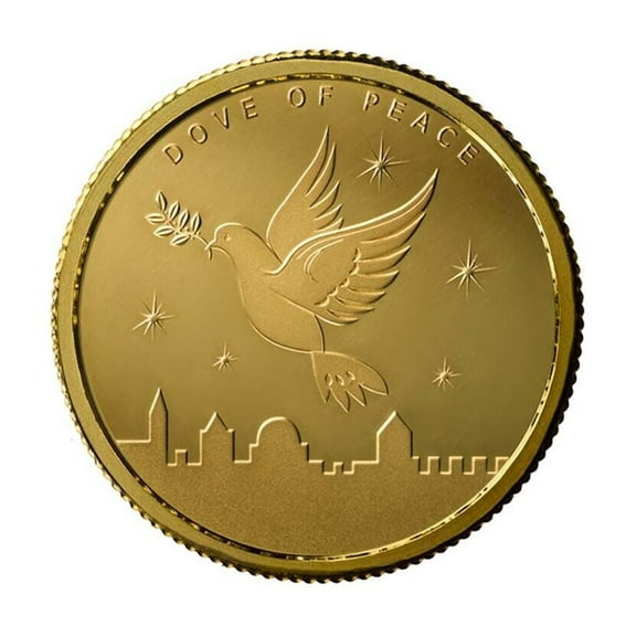2022 Holy Land Mint Dove of Peace 1/25 oz Gold Round - In Mint Capsule