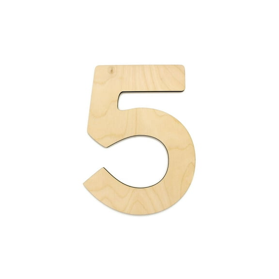 Essentials By Leisure Arts Arts Wood Letter 9.5" Birch No 5