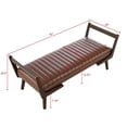 thumbnail image 3 of GZXS Mid Century Modern Upholstered Bench in Light Brown, 52" Tufted PU Leather Bench with Solid Wood Frame for Bedroom/Entryway/Foyer/Living Room, 3 of 8