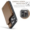 thumbnail image 3 of KOMI for iPhone 16 Pro Max Case with RFID Blocking and 5 Credit Card Holder, Premium Durable Slim Leather Magnetic Clasp Kickstand Heavy Duty Shockproof Protective Cover Brown, 3 of 5