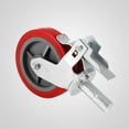 thumbnail image 3 of VEVOR 4 Pack 5" Scaffold Casters, Swivel Casters Wheels Set, Heavy Duty 3200LBS Per Set- Locking Stem Casters with Brake, Red, 3 of 9