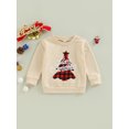 thumbnail image 2 of Gureui Toddler Baby Girls Boys Casual Sweatshirts,Letter/Christmas Tree Print Round Neck Long Sleeve Pullover Tops for Autumn Winter, 2 of 8
