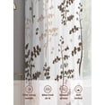 thumbnail image 6 of Brown Beige Botanical Sheer Curtains 96 Inch Length 2 Panels Set Window Treatments, Watercolor Spring Floral Summer Leaf Rod Pocket Semi Curtains for Living Room/Bedroom/Kitchen Décor, 104"W x 96"L, 6 of 7