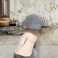 thumbnail image 3 of Mightlink Pet Winter Coat with Ring Slim Fit Thick Turn-down Collar Comfortable Warm Cozy Contrast Colors Two Legs Cat Winter Vest for Outdoor, 3 of 6